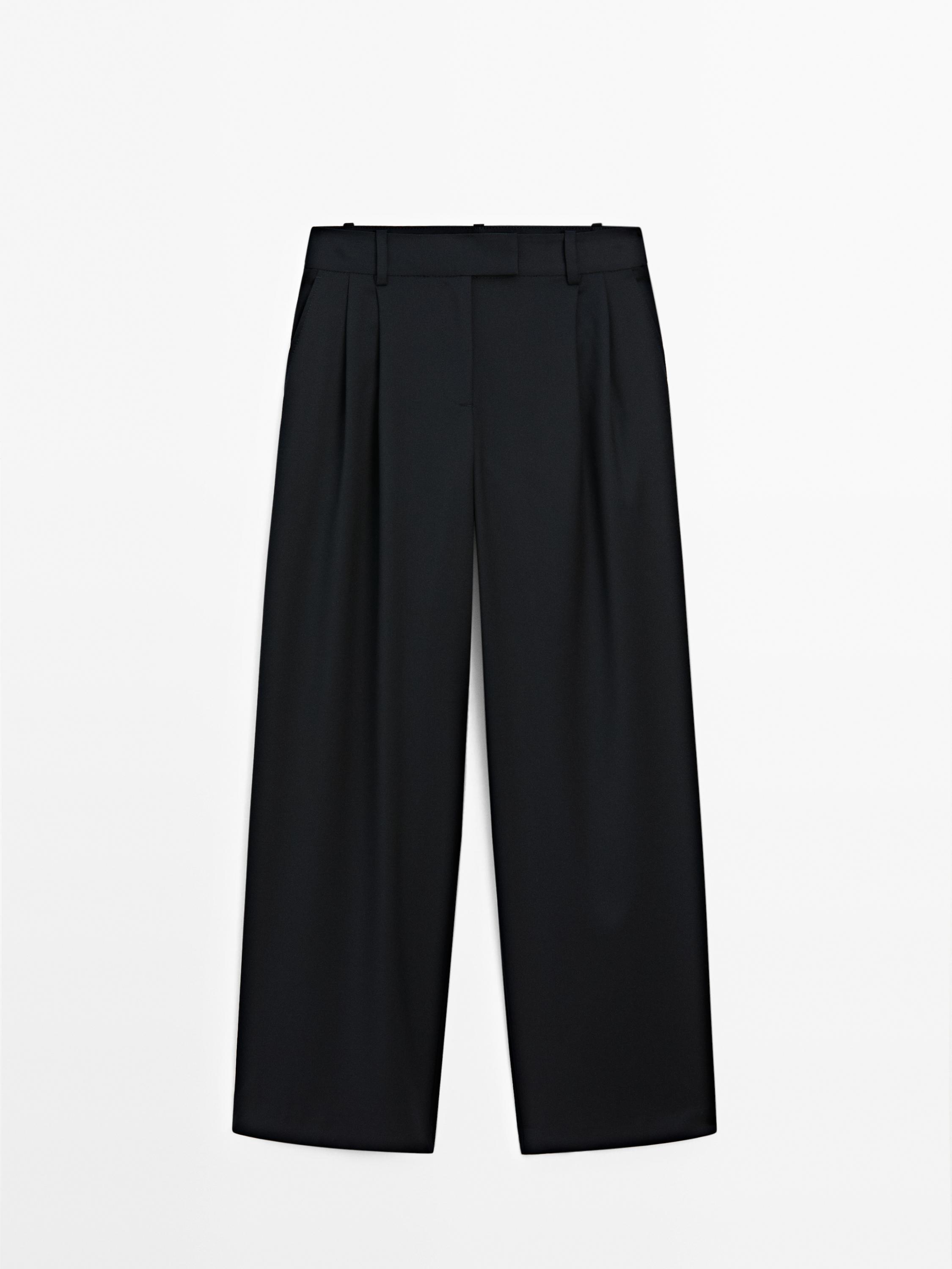 Straight-leg cool wool trousers Massimo Dutti