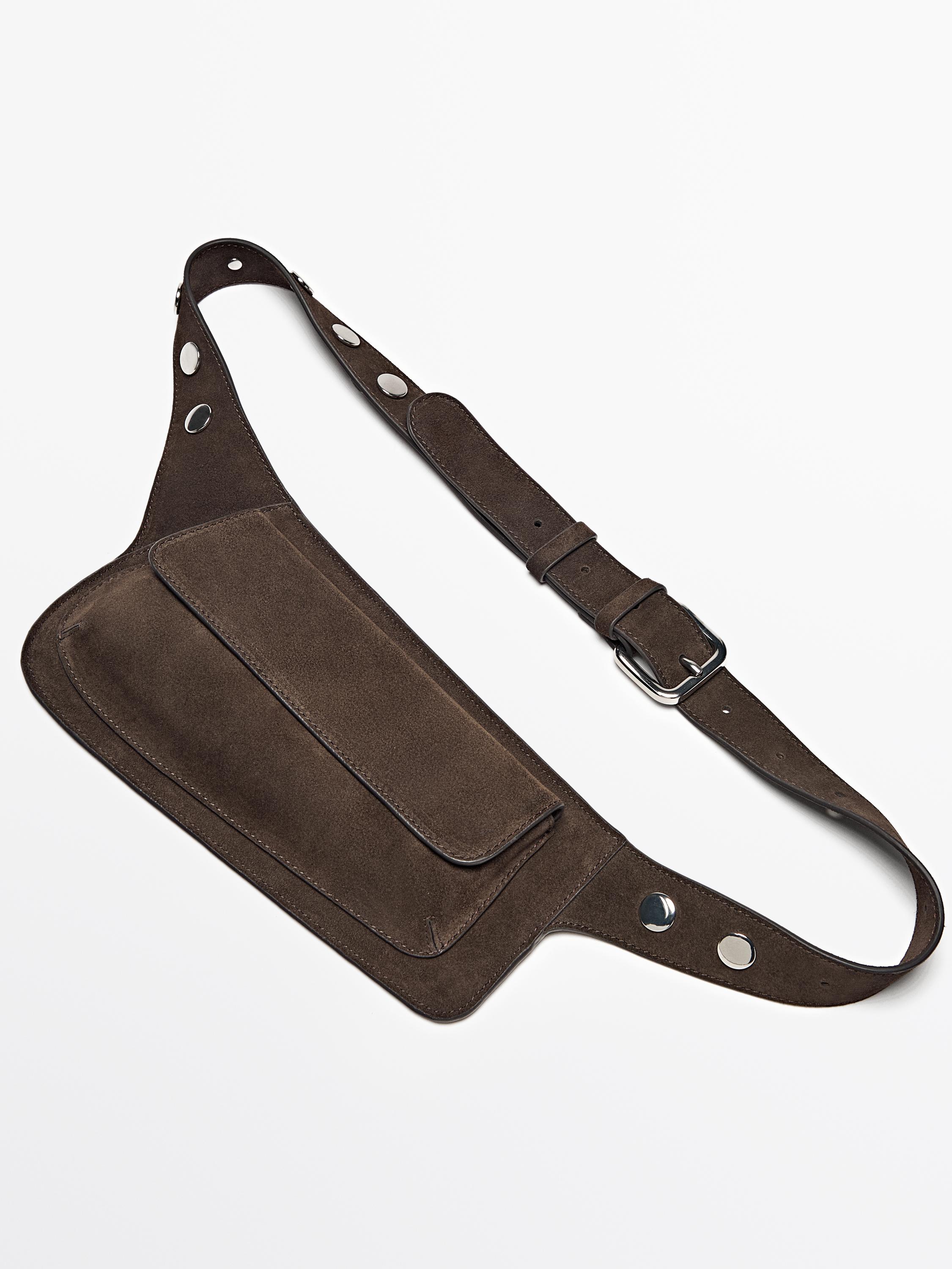 Split suede belt bag Massimo Dutti