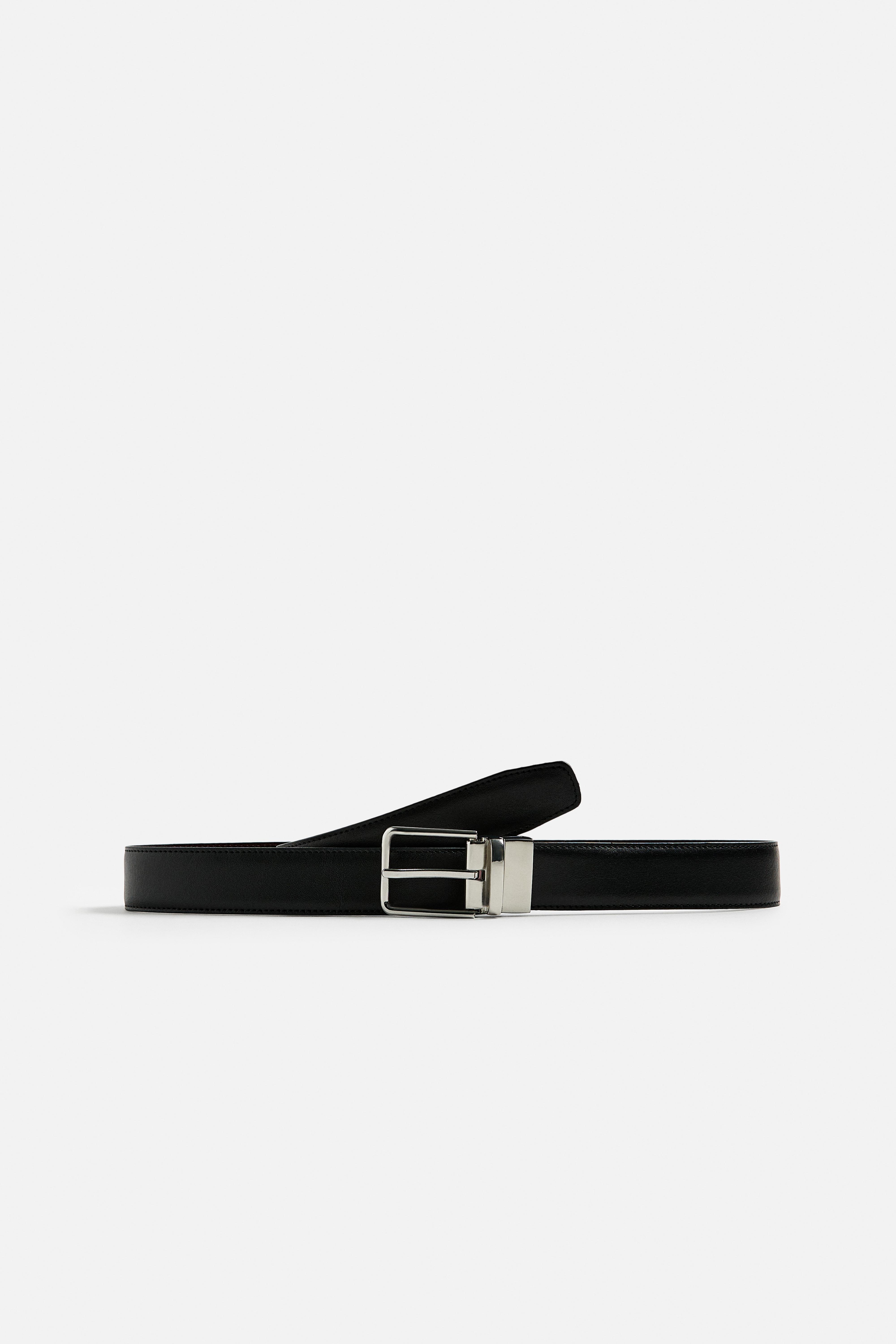 REVERSIBLE CONTRAST LEATHER BELT Zara