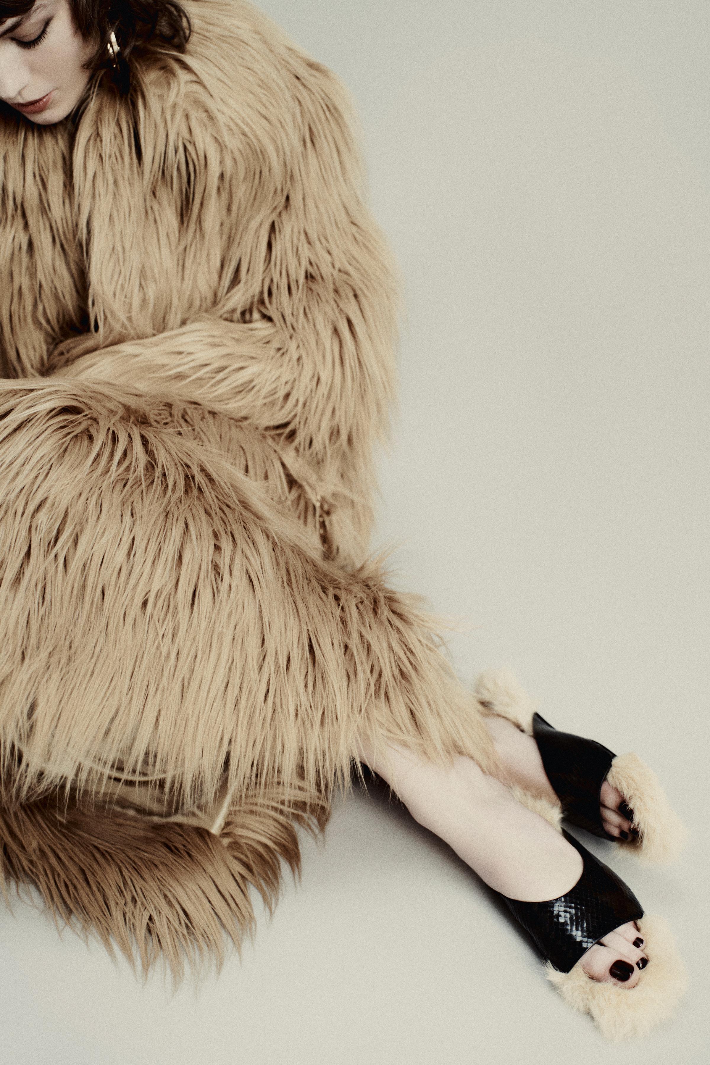 FAUX FUR LEATHER SANDALS LIMITED EDITION Zara