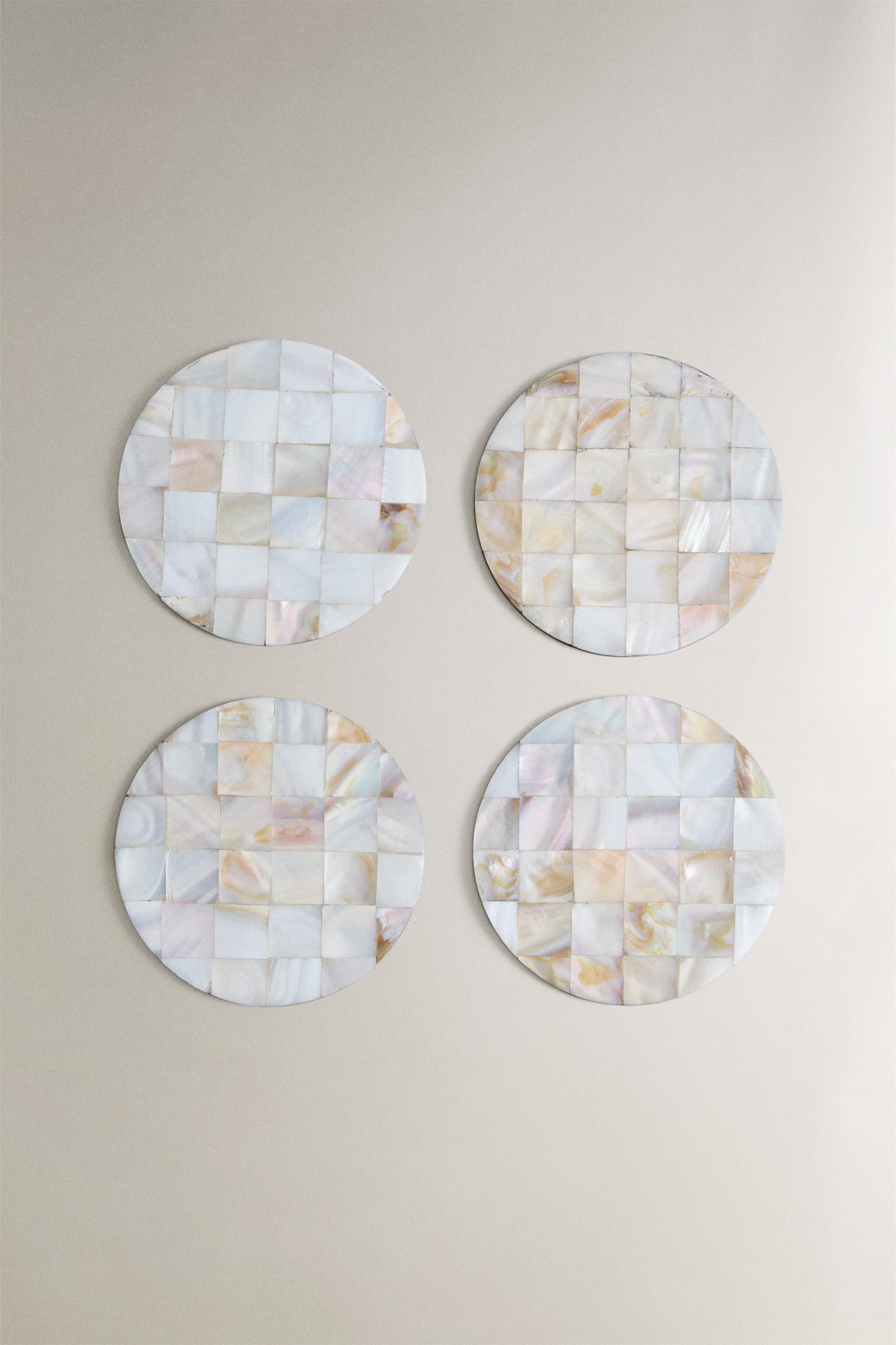 MOTHER-OF-PEARL COASTERS (PACK OF 4) Zara Home