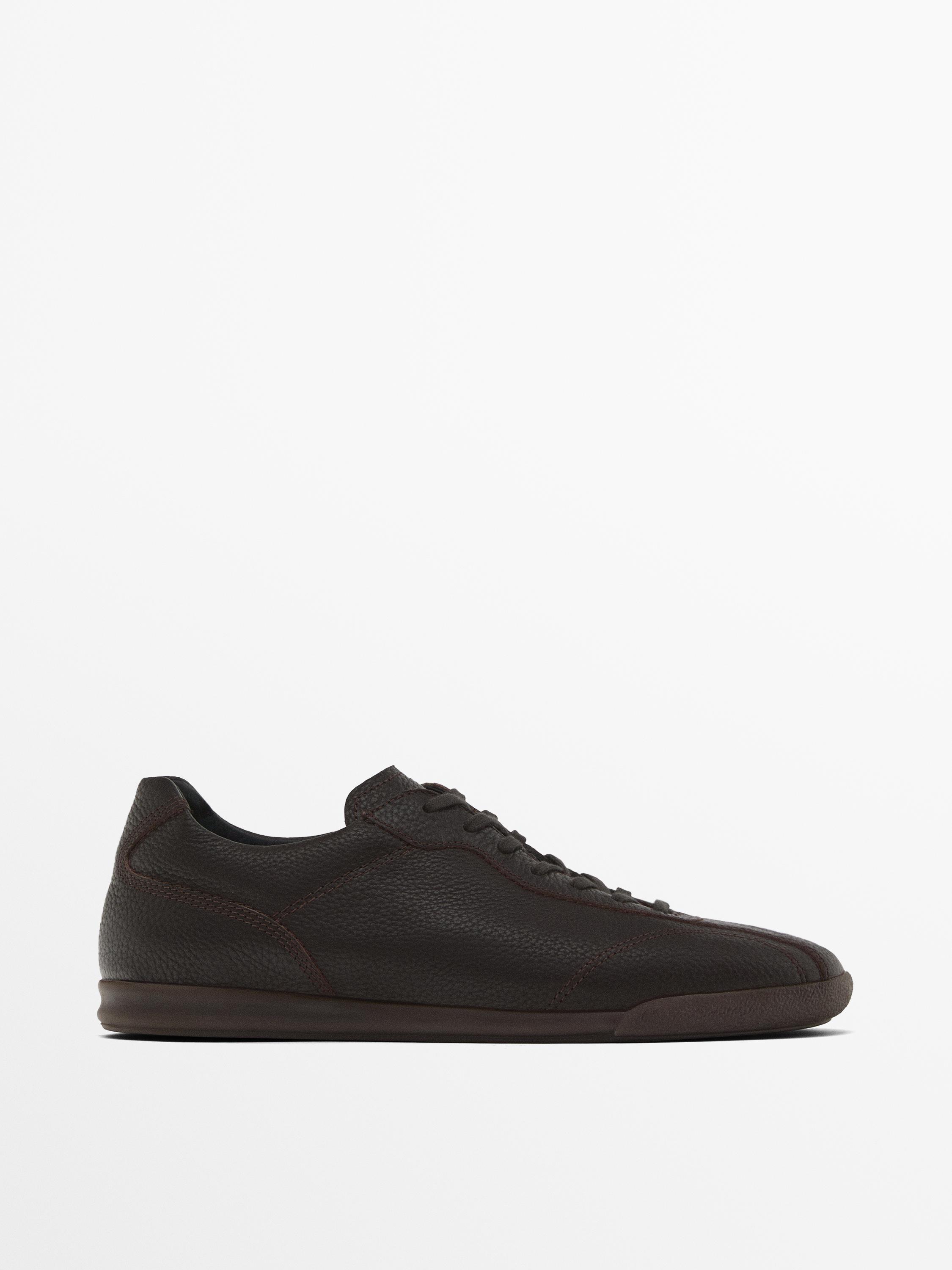 Soft leather trainers Massimo Dutti