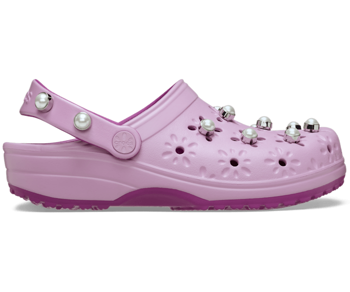 Классические сабо Crocs с цветочным вырезом и жемчужными декорами Crocs