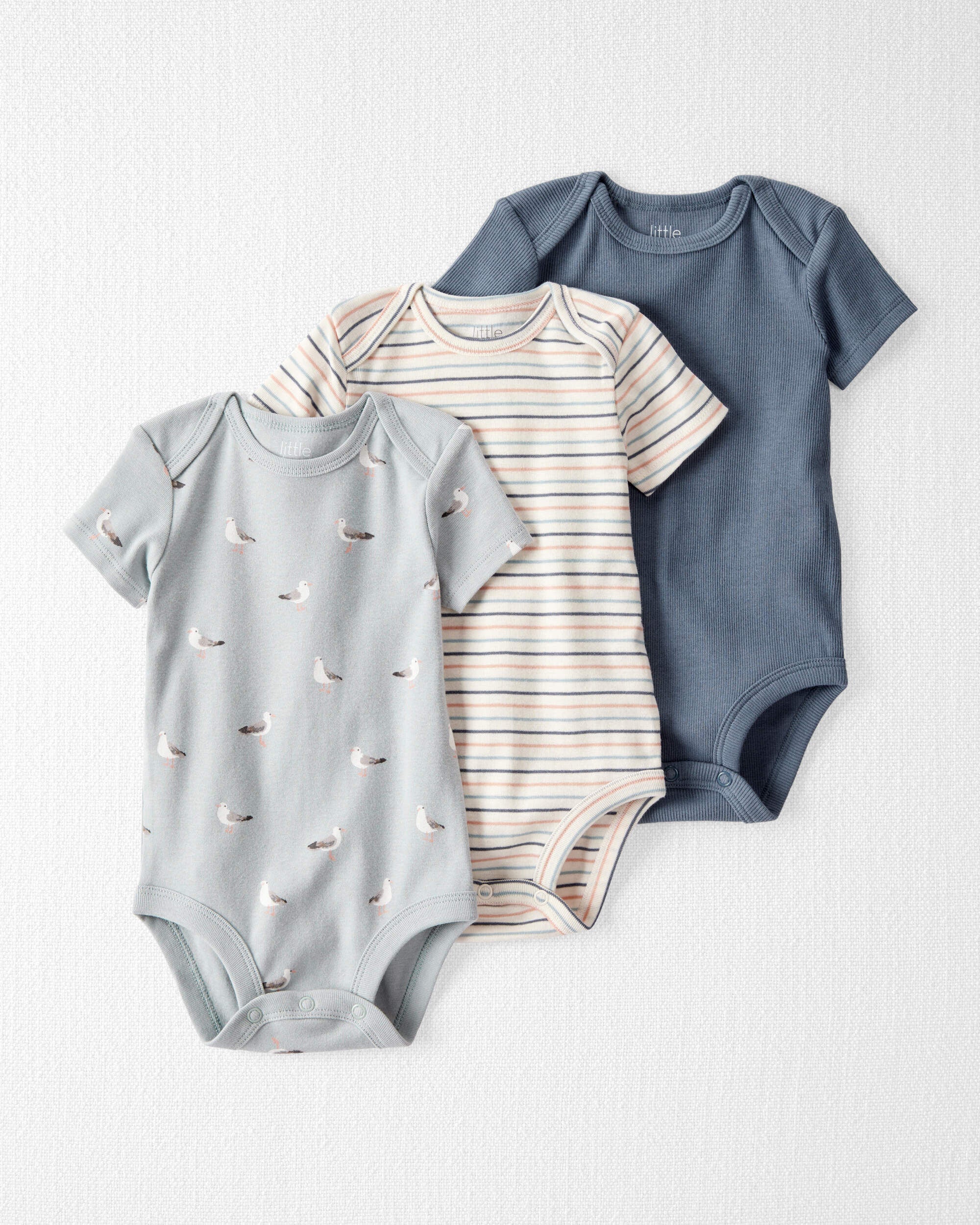 Baby 3-Pack Organic Cotton Rib Bodysuits Carter's