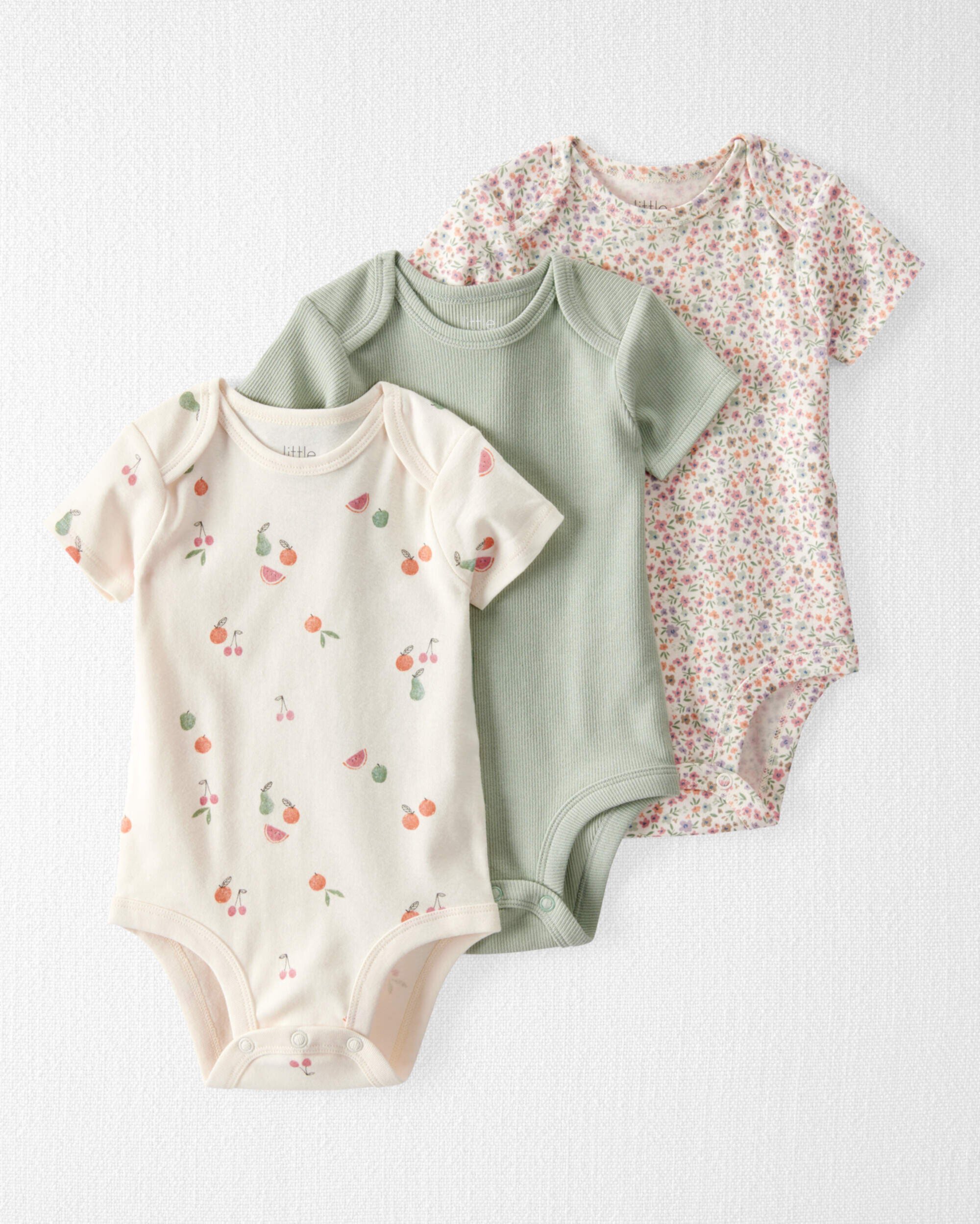 Baby 3-Pack Organic Cotton Rib Bodysuits Carter's