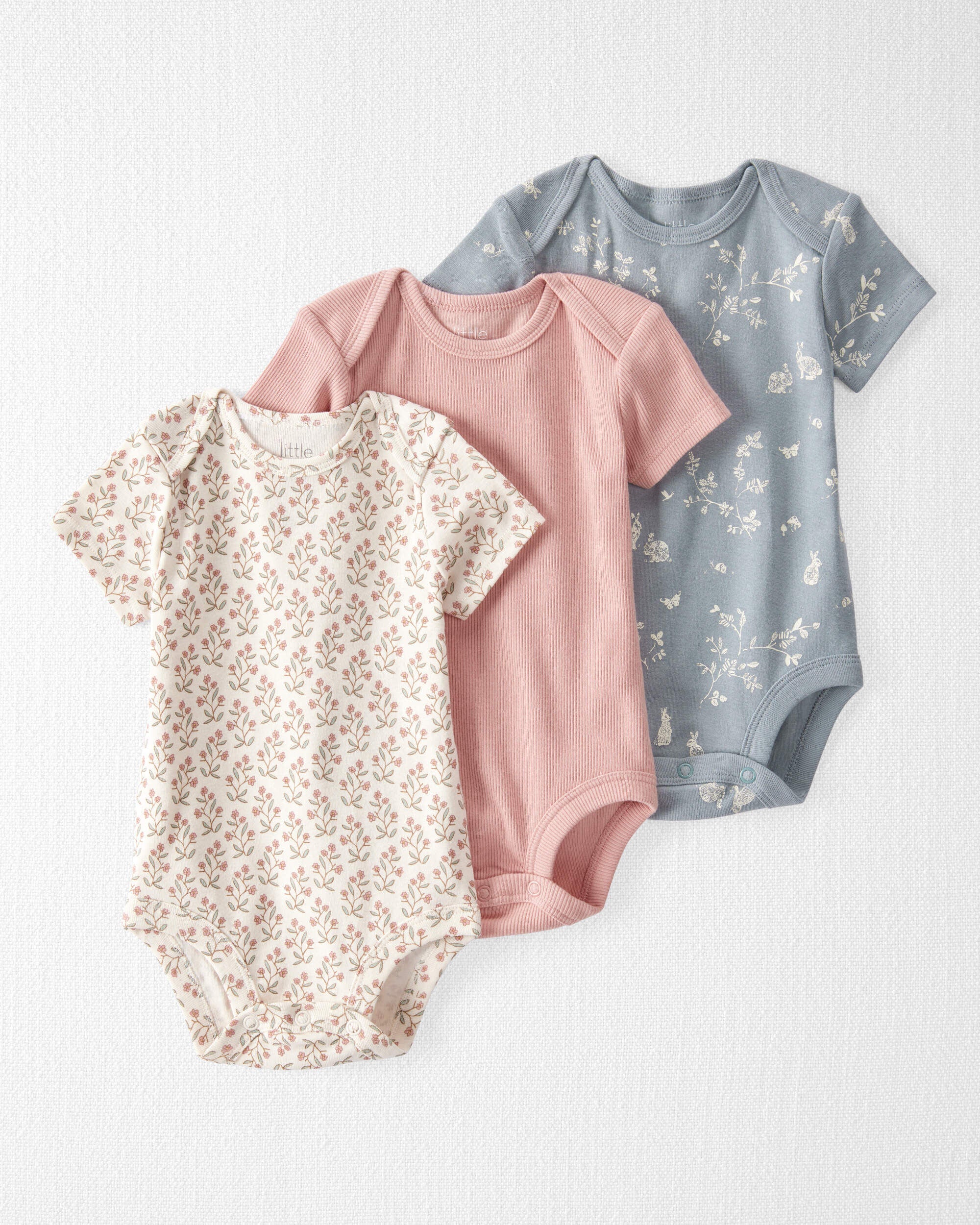 Baby 3-Pack Organic Cotton Rib Bodysuits Carter's