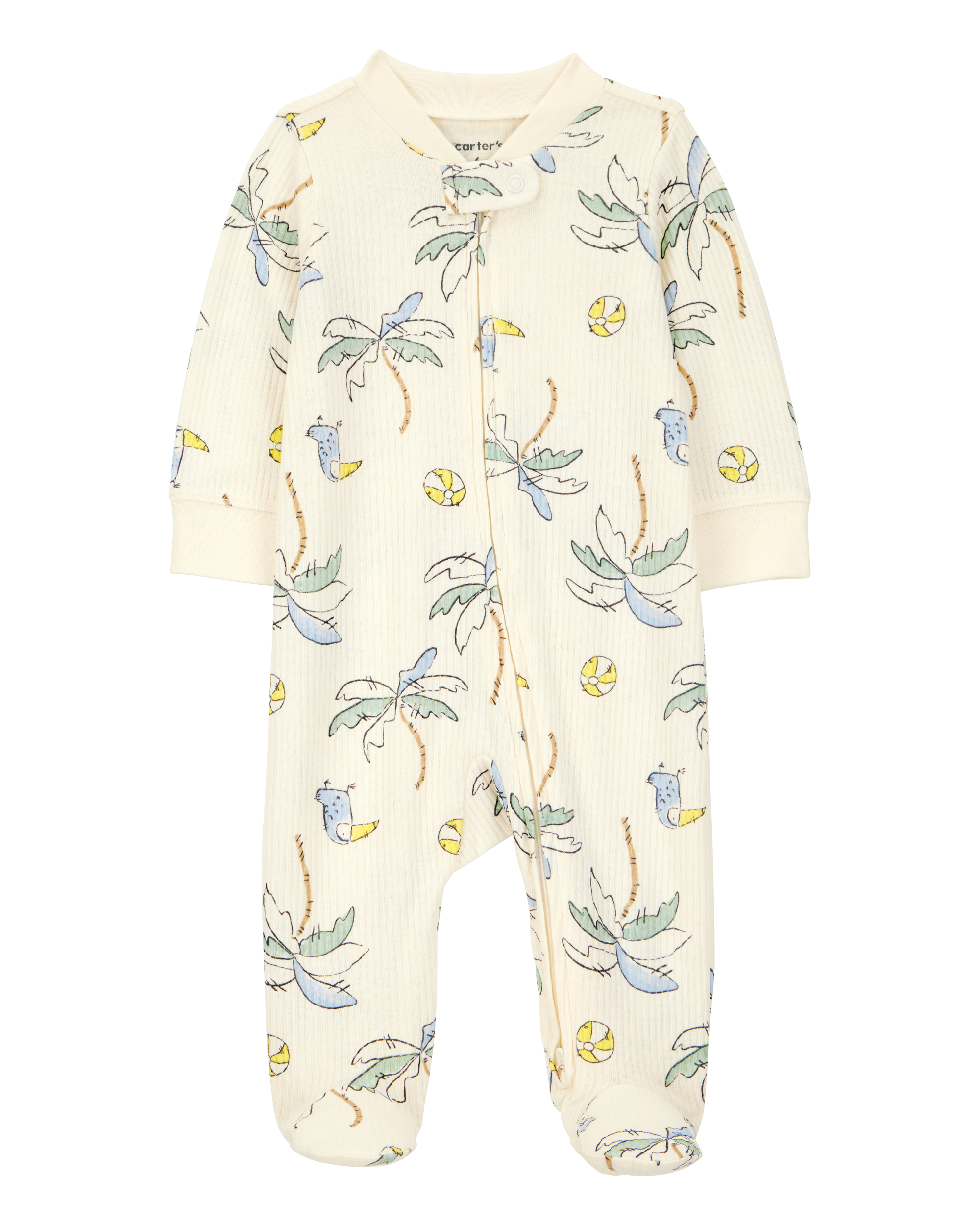 Пижама для сна и игр Baby Palm Tree с 2-мя молниями, очень мягкая и удобная Carter's