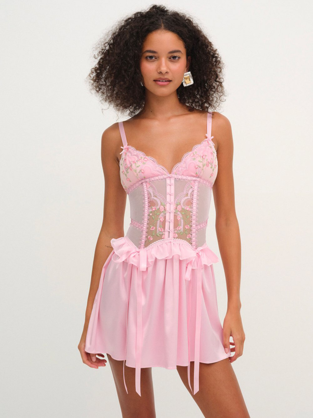 Ily Embroidery Slip Dress For LOVE & LEMONS