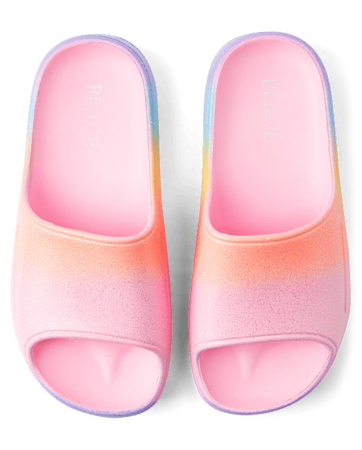 Girls Glitter Rainbow Ombre Slides The Children`s Place