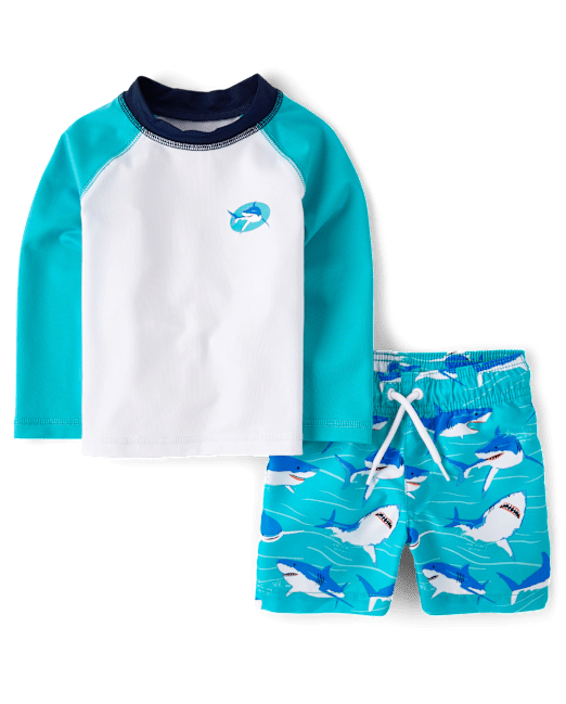 Baby And Toddler Boys Graphic Rashguard Swimsuit The Children`s Place