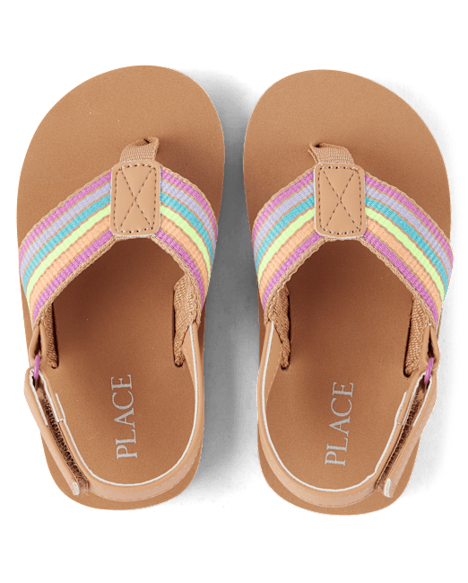 Toddler Girls Striped Flip Flops The Children`s Place