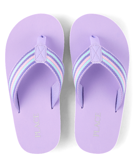 Girls Striped Flip Flops The Children`s Place