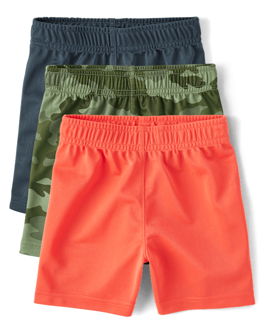 Baby And Toddler Boys Moisture Wicking Print Basketball Shorts 3-Pack The Children`s Place