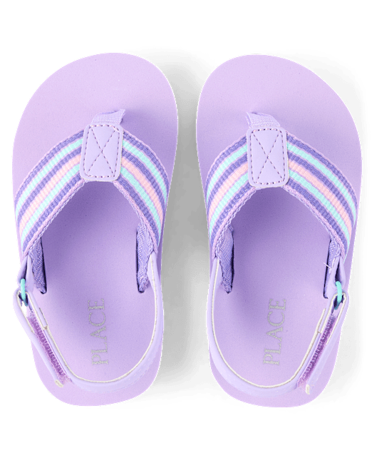 Toddler Girls Striped Flip Flops The Children`s Place