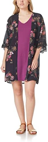 WallFlower Women's Sleeveless Swing Dress & Printed Kimono Set WallFlower