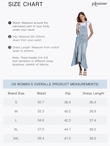 PLNOTME Womens Casual Denim Overall Dress Summer Bib Adjustable Strap Frayed Hem Jean Dress with Pockets, Navy Plnotme