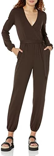 Amazon Essentials Women's Knit Surplice Jumpsuit (Available in Plus Size) Amazon Essentials