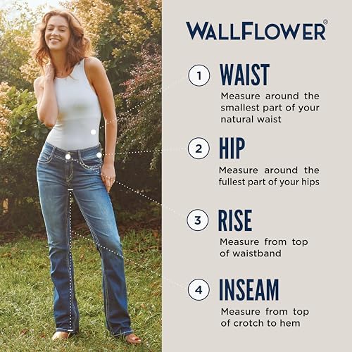 Джинсы WallFlower Women's Flirty Curvy Crop High-Rise из эластичного денима, стандартные и большие размеры WallFlower