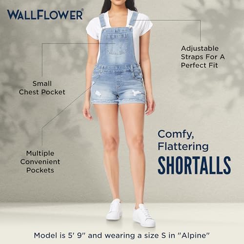 WallFlower Womens Shortalls Juniors (Standard and Plus) WallFlower