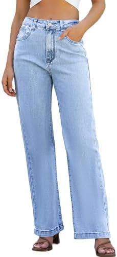 Womens Jeans Hig Waisted Straight Leg Loose Stretchy Lightweight Tummy Control Trendy Jeans for Women 2023 Ettelo