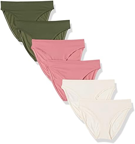 Amazon Essentials Women's High Cut Underwear (Available in Plus Size), Pack of 6 Amazon Essentials