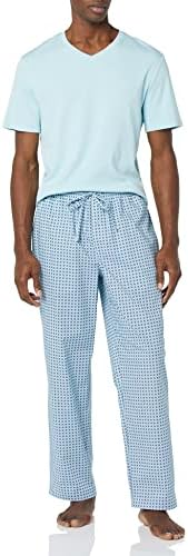 Amazon Essentials Men's Cotton Poplin Pant with Cotton Jersey T-Shirt Pajama Set Amazon Essentials