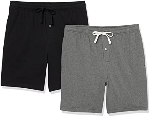 Amazon Essentials Men's 7" Cotton Knit Pajama Shorts, Pack of 2 Amazon Essentials