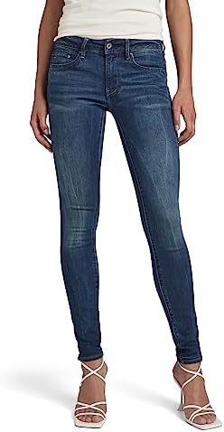 G-Star Raw Women's Midge Zip Mid Rise Skinny Fit Jeans, Dark Aged, 32W x 34L G-Star