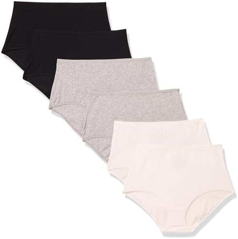 Amazon Essentials Women's Cotton High Waisted Underwear (Available in Plus Size), Pack of 6 Amazon Essentials