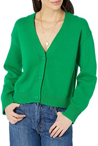 Amazon Essentials Women's Relaxed Fit V-Neck Cropped Cardigan Amazon Essentials