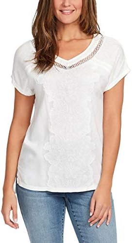 Gloria Vanderbilt Ladies V-Neck Embroidered Cotton Top Gloria Vanderbilt