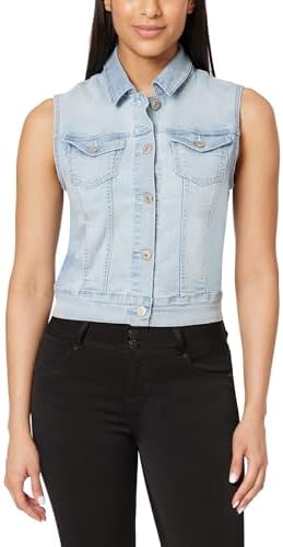 WallFlower Women's Dreamer Denim Vest Insta Stretch Juniors WallFlower