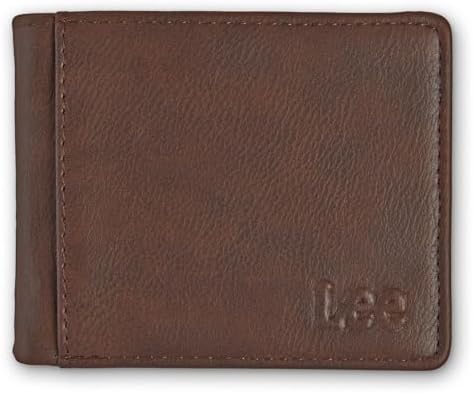 Lee Men’s Classic Slim Bifold Wallet Casual Everyday Minimalist Cash and Card Holder (Brown) Lee