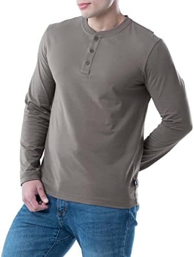 Lee Men's Long Sleeve Soft Washed Cotton Henley T-Shirt, Smoked Pearl, 2X-Large Lee