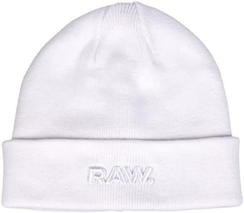 G-Star RAW Men's Effo Raw Long Beanie hat, Multicoloured (bright white B146-1322), One Size G-Star