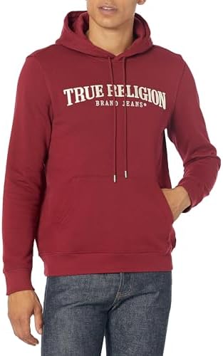 Худи True Religion с капюшоном и логотипом, хлопковая смесь, мужская модель True Religion