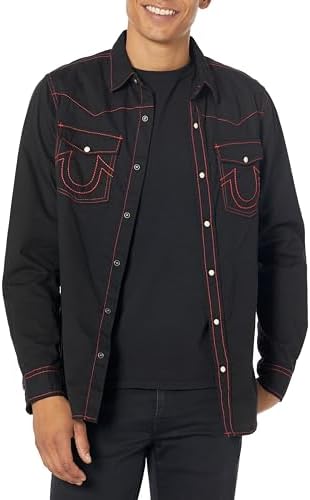 Мужская рубашка True Religion Big T с длинным рукавом из 100% хлопка True Religion