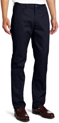 Lee mens Slim Straight 5 Pocket casual pants, Navy, 28W x 30L US Lee