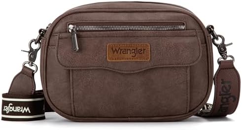 Wrangler Crossbody Purses for Women Trendy Camera Snapshot Bag with Wide Strap Wrangler