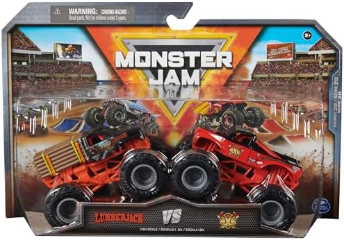 Monster Jam, Официальные грузовики-монстры Lumberjack против Axe, масштаб 1:64, игрушки для детей от 3 лет Monster Jam