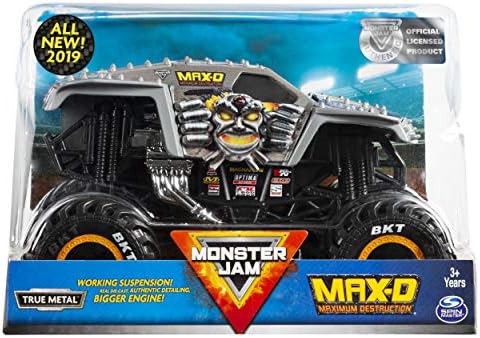 Официальный монстр-трак Max D Monster Jam, металлическая модель в масштабе 1:24 с подвеской Monster Jam