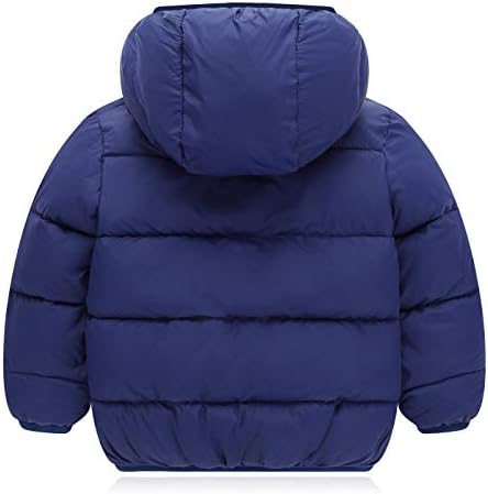 Happy Cherry Boys Blue Winter Hooded Bubble Coat Warm Down Jacket Thick Outerwear for 6 to 7 years old Happy Cherry