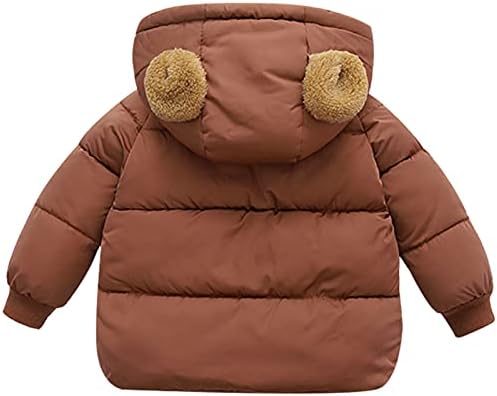 Happy Cherry Winter Coats for Toddler Boys Girls Hooded Warm Down Jacket Outwear Fleece Pockets Puffy Outfits Happy Cherry