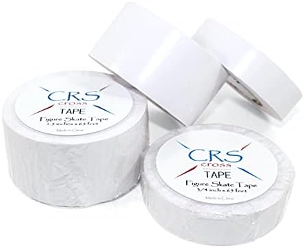 CRS Cross Figure Skate Tape (Combo 1 roll 1.5 inch & 1 roll 3/4 inch) - Longer 65 foot roll to protect leather figure skating boots without polish & keep laces tightened. CRS Cross