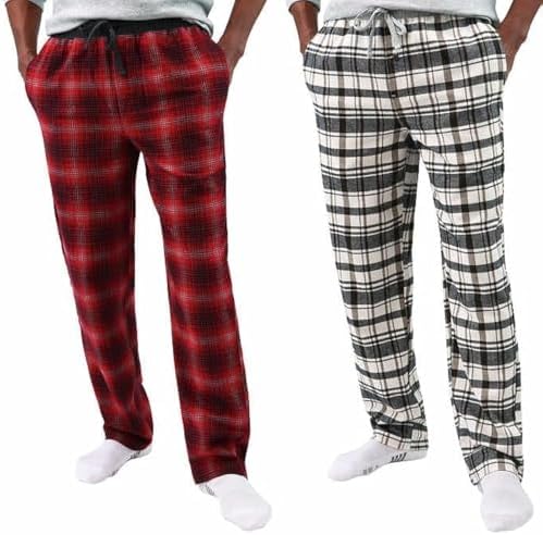 Eddie Bauer Men's Flannel Pajama Pants - 2 Pack Cotton Plaid Pants with Side Pockets Eddie Bauer