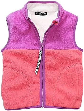 Happy Cherry Toddler Polar Fleece Vest with Pockets Boys Girls Warm Sleeveless Jacket Kids Zipper Up Outerwear Happy Cherry