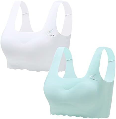 Happy Cherry Girls Seamless Stretch Bra Ultra Comfort Soft, Invisible Dig-Free Teen Bras with Removable Padding Happy Cherry