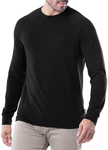 Lee Men's French Terry Long Sleeve Raglan Tee Shirt, Black, XX-Large Lee