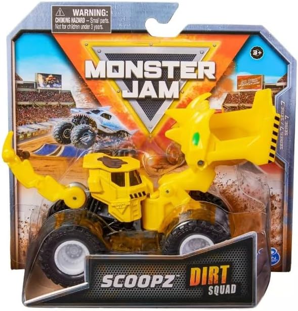 Игрушечная машинка Monster Jam Dirt Squad (Scoopz Yellow), масштаб 1:64, для детей от 3 лет Monster Jam