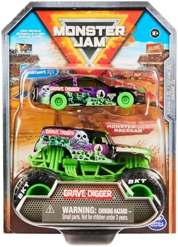 Набор из 2-х моделей машин Monster Jam 1:64: Грэйв Диггер, с шинами BKT Monster Jam